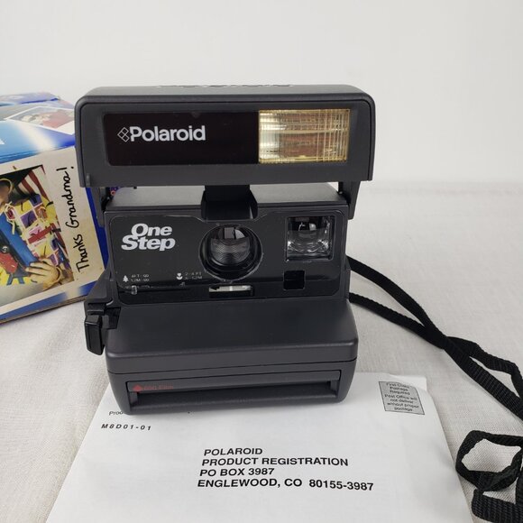 Vintage Polaroid One Step Instant Camera With Box and Expired 600 Film Untested - Picture 3 of 5
